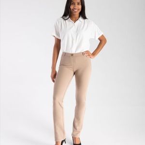 Betabrand Khaki Straight-leg Pants